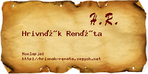 Hrivnák Renáta névjegykártya